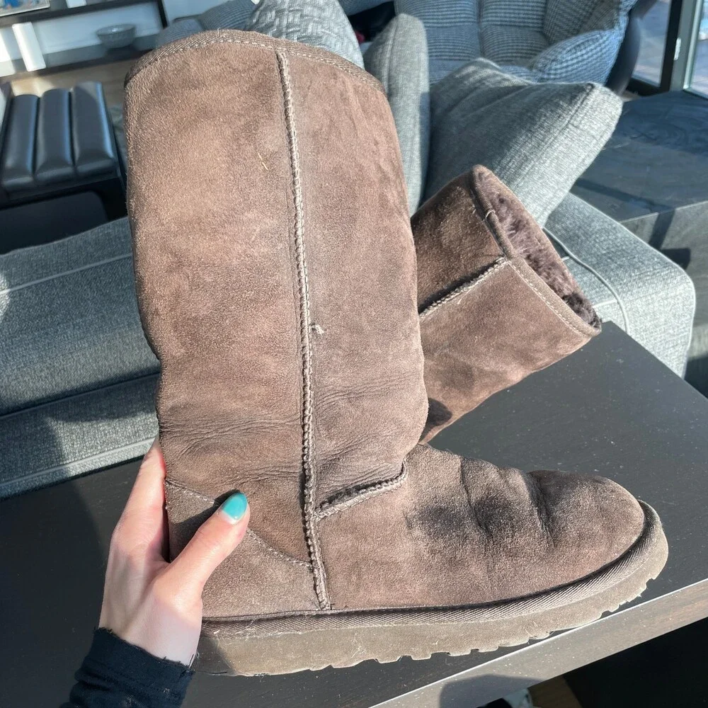 UGG Classic Tall Sheepskin Boots Brown Size 7
